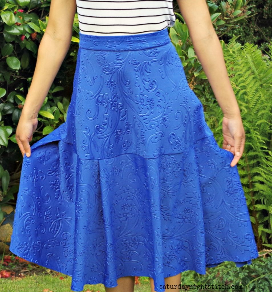 DIY Embossed Scuba Skirt | Another Vogue V1486 - saturday night stitch