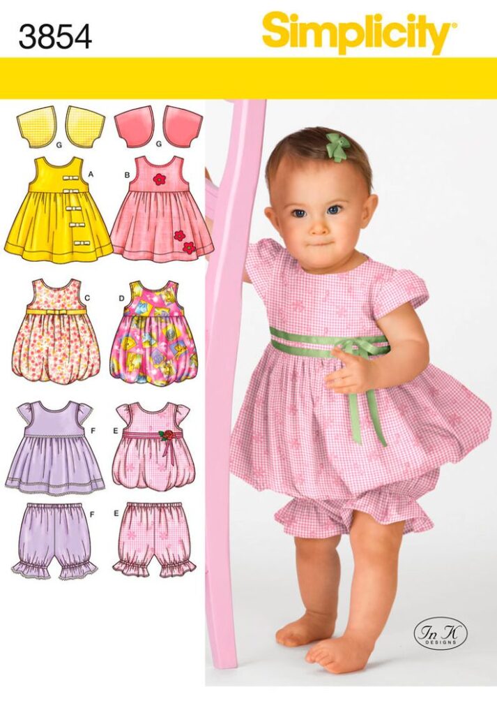 Simplicity 3854 Baby's Dress Sewing Pattern Review - saturday night stitch